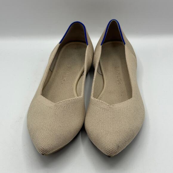 ROTHY'S The Point Driftwood Ecru Tan Beige Neutral Flat Sz 11 $145 - Picture 3 of 8